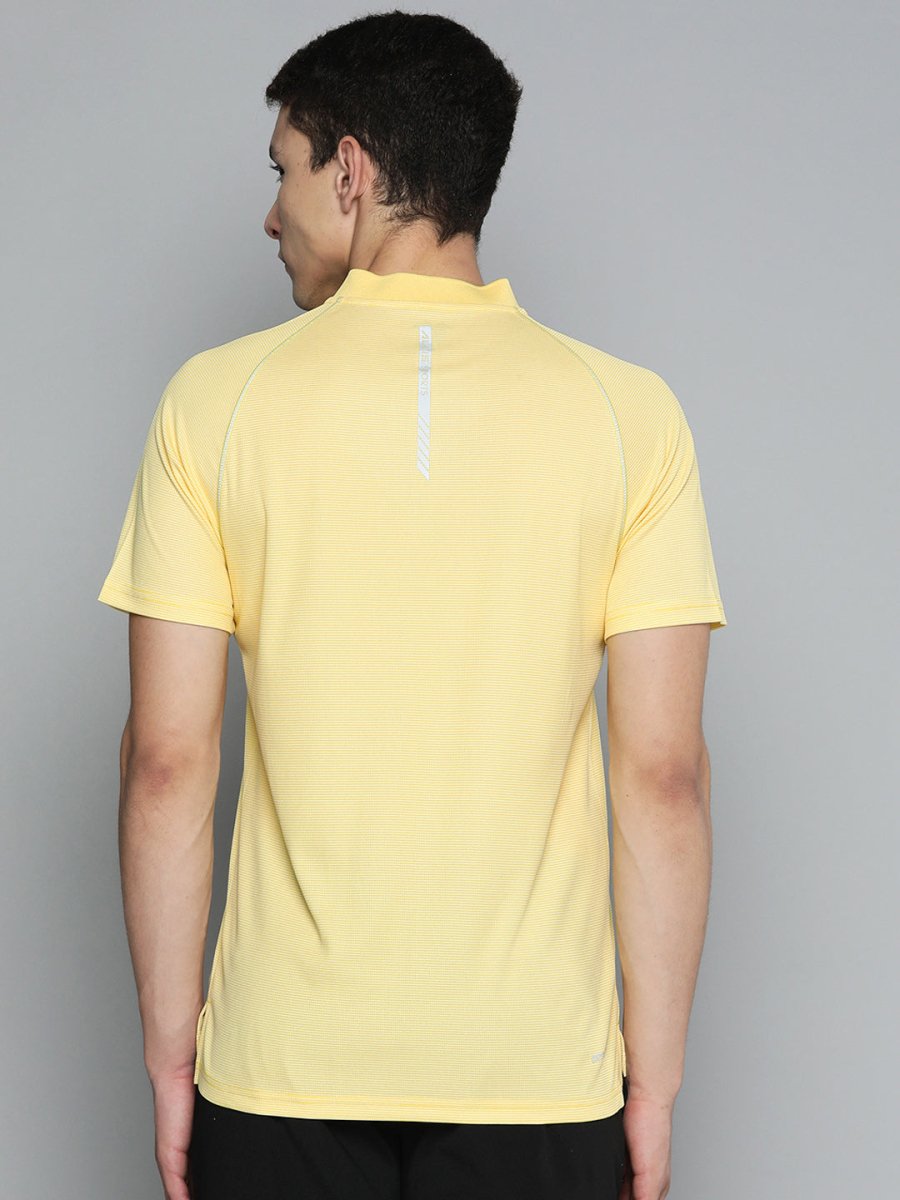 Alcis Men Mandarin Collar Dry Tech Slim Fit T-shirt | Grocsy