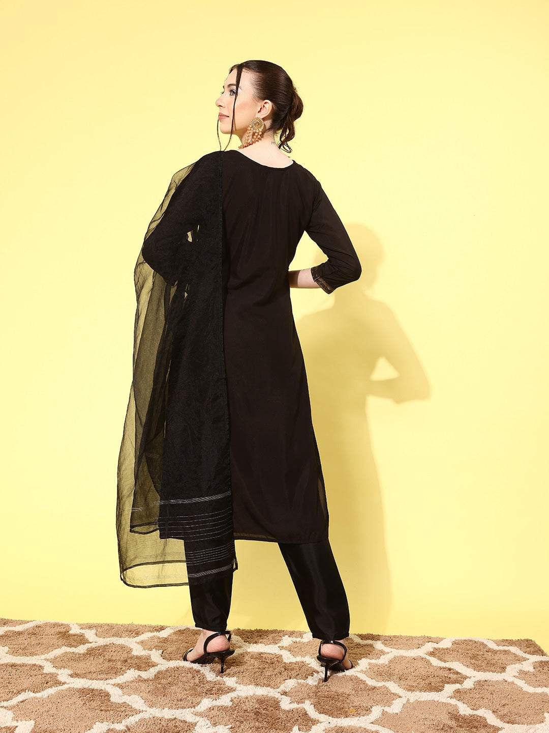Sangria Women Ethnic Motifs Regular Kurta with Trousers & With Dupatta | Grocsy