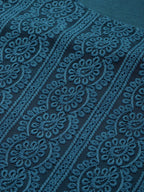 Sangria Women Teal Blue Ethnic Motifs Chikankari Kurta with Palazzos | Grocsy
