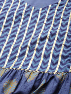 HERE&NOW Women Navy Blue & Mustard Yellow Ethnic Printed Gotta Patti Pure Cotton Kurta | Grocsy