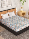 Story@home Cream-Coloured & Pink Floral Microfiber 180 TC Queen Bedsheet & 2 Pillow Covers | Grocsy