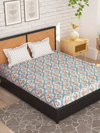 Story@home Cream-Coloured & Pink Floral Microfiber 180 TC Queen Bedsheet & 2 Pillow Covers | Grocsy