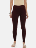 Souchii Brown Solid Slim-Fit Ankle-Length Leggings | Grocsy
