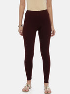 Souchii Brown Solid Slim-Fit Ankle-Length Leggings | Grocsy