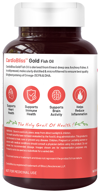 Bliss Welness Heart Health Arctic Fish Oil High Potency Omega-3 Softgel Capsule | Grocsy