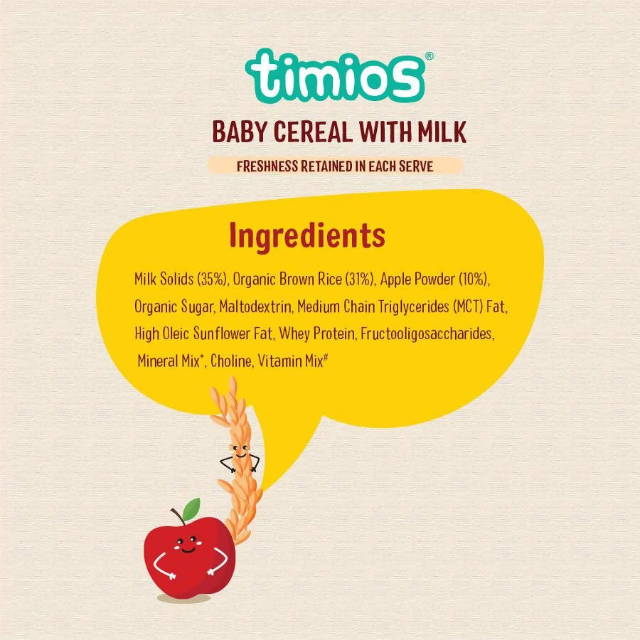 Timios Organic Rice Apple Baby Cereal | Grocsy
