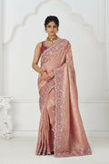 Kesar Fab Latest Pink Pure Dola Viscouse Silk With Sequins And Beads Embroidery For Brides Saree | Grocsy