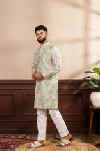 Multy Art Silk Digital Printed, Embroidery Work Kurta Set - Mahotsav | Grocsy