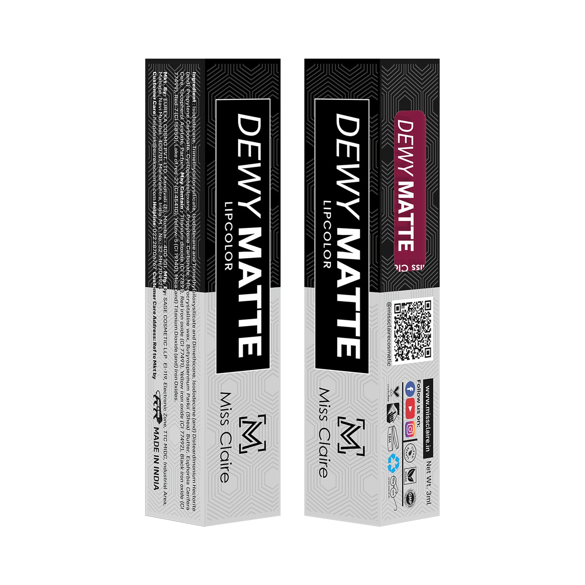 Miss Claire Dewy Matte Lip Color - 21 Plum Pop | Grocsy