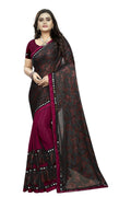 Vamika Red Lycra Blend Printed Saree | Grocsy