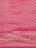 Saree Mall Pink Ethnic Motifs Zari Silk Blend Banarasi Saree For Women | Grocsy