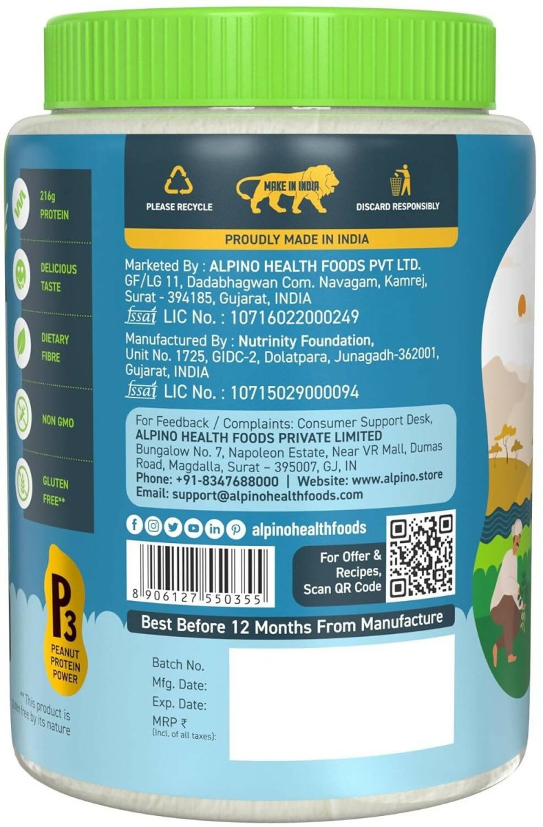 Alpino Natural Peanut Butter Powder Unsweetened | Grocsy