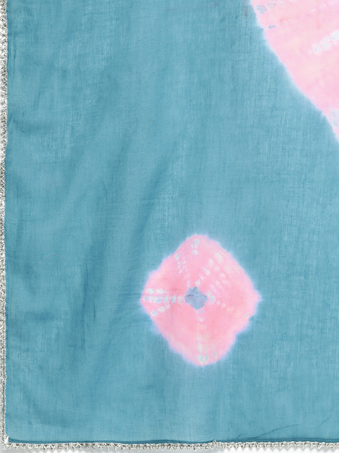 HERE&NOW Women Blue Floral Printed Thread Work Pure Cotton Kurta with Trousers & With Dupatta | Grocsy