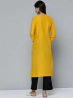 HERE&NOW Women Geometric Embroidered Kurta | Grocsy