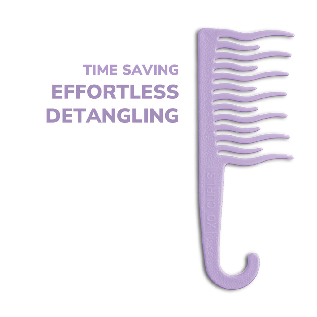 XO Curls Shower Detangling Comb - Lavender | Grocsy