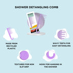 XO Curls Shower Detangling Comb - Lavender | Grocsy