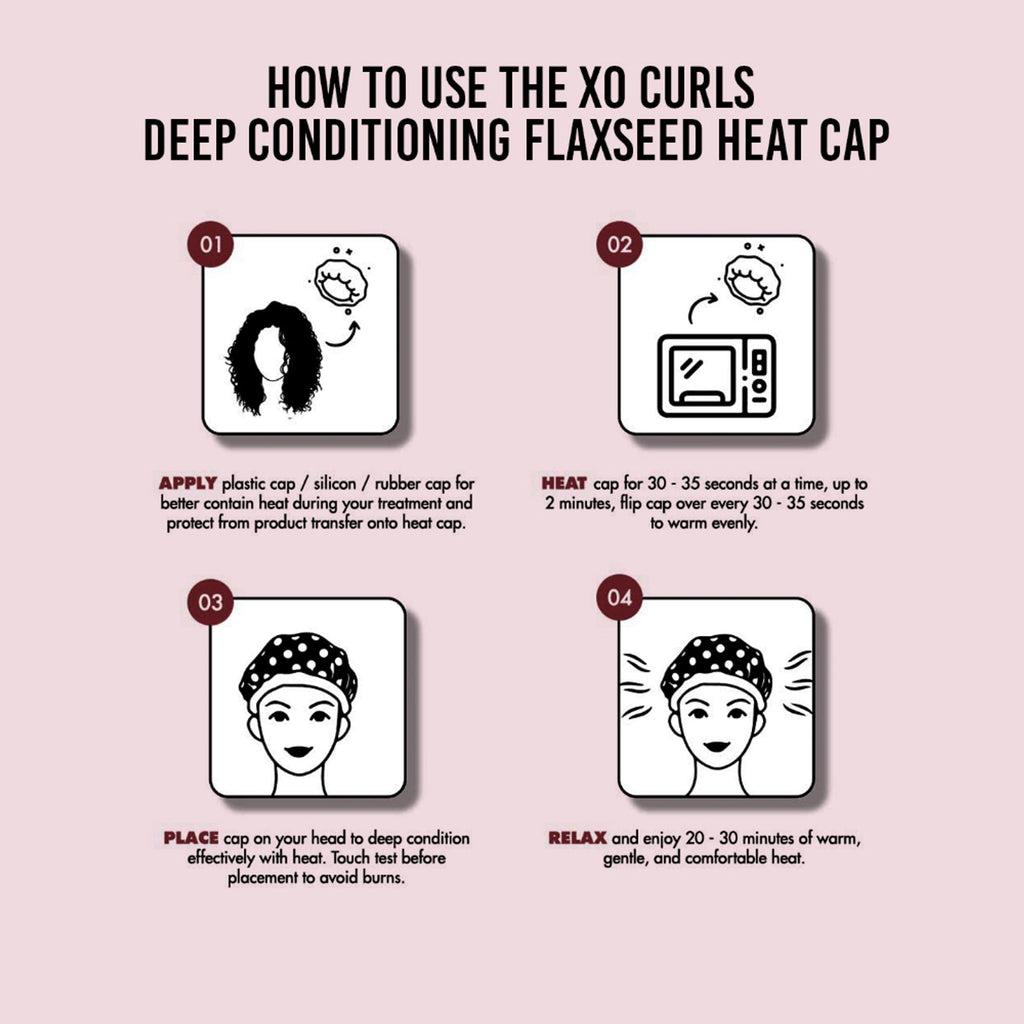 XO Curls Flax Seed Heat Cap For Deep Conditioning | Grocsy
