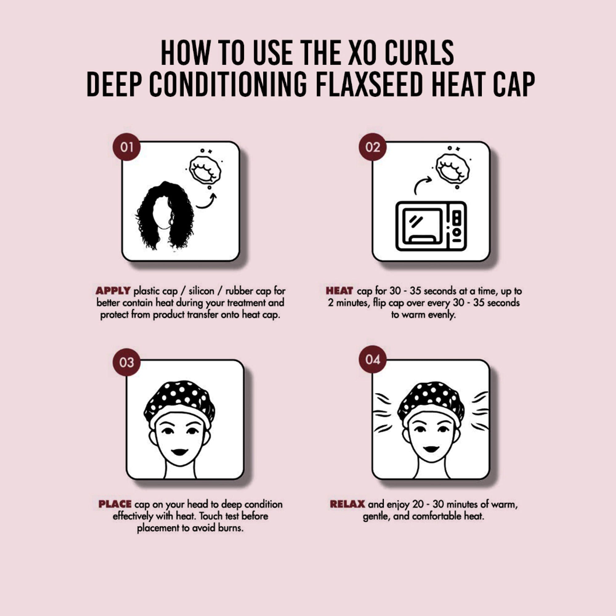 XO Curls Flax Seed Heat Cap For Deep Conditioning | Grocsy