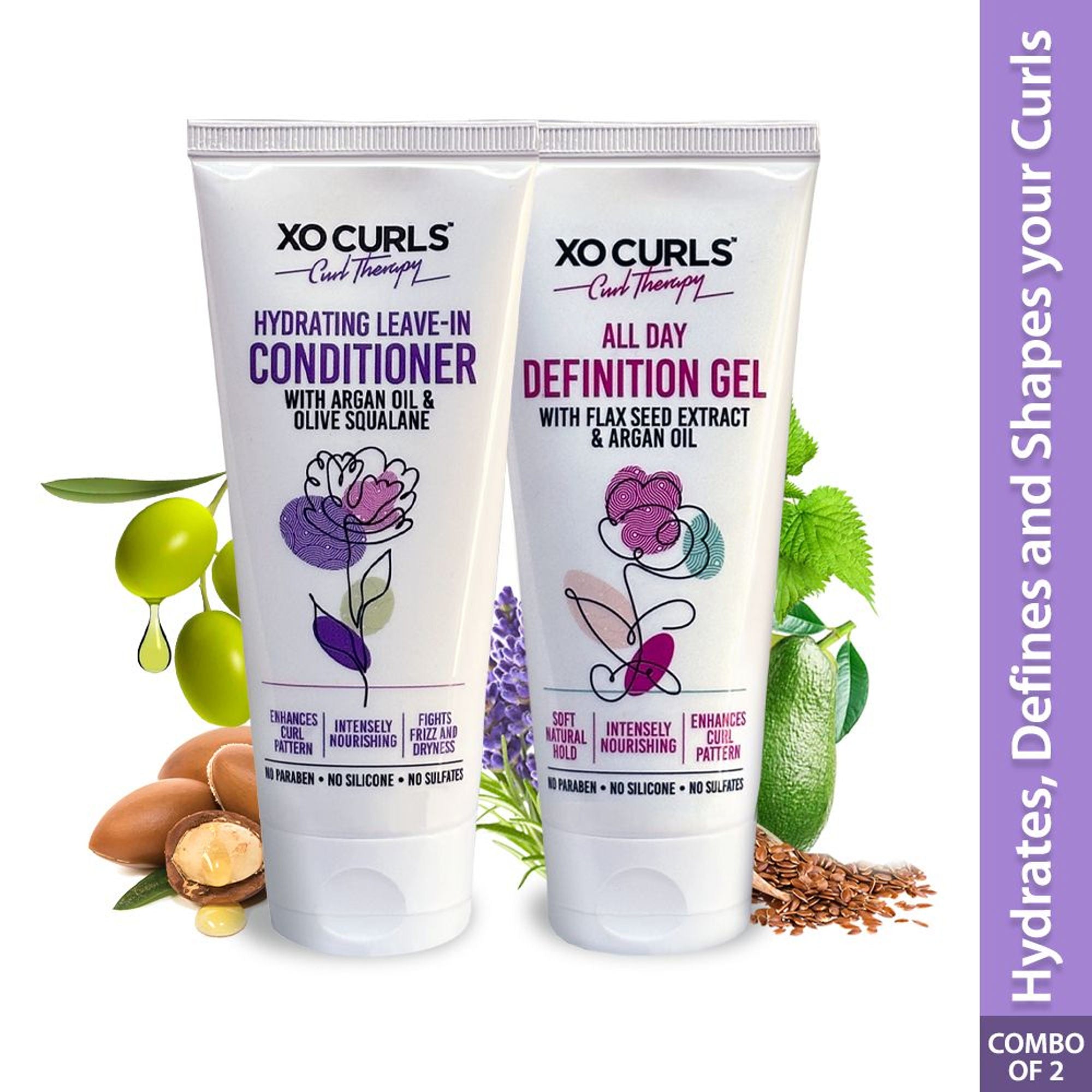 XO Curls All Day Definition Gel & Leave-In Conditioner Combo | Grocsy