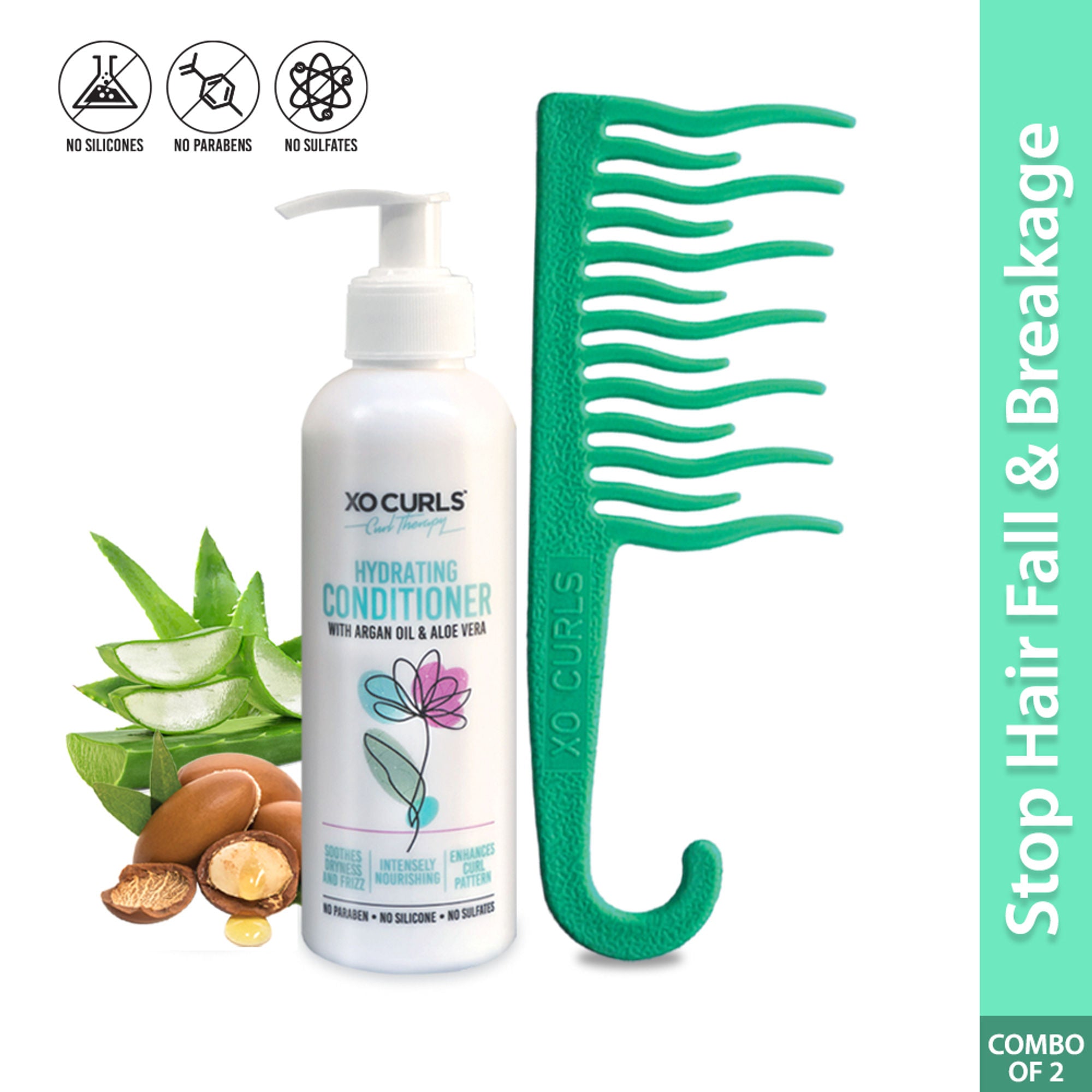 XO Curls Comb & Conditioner Combo | Grocsy