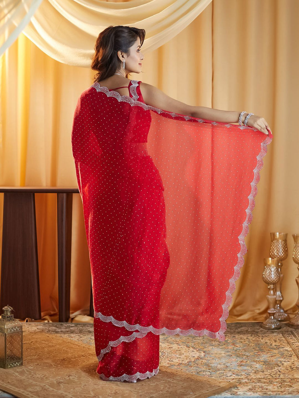 kasee Embellished Beads and Stones Pure Silk Saree | Grocsy