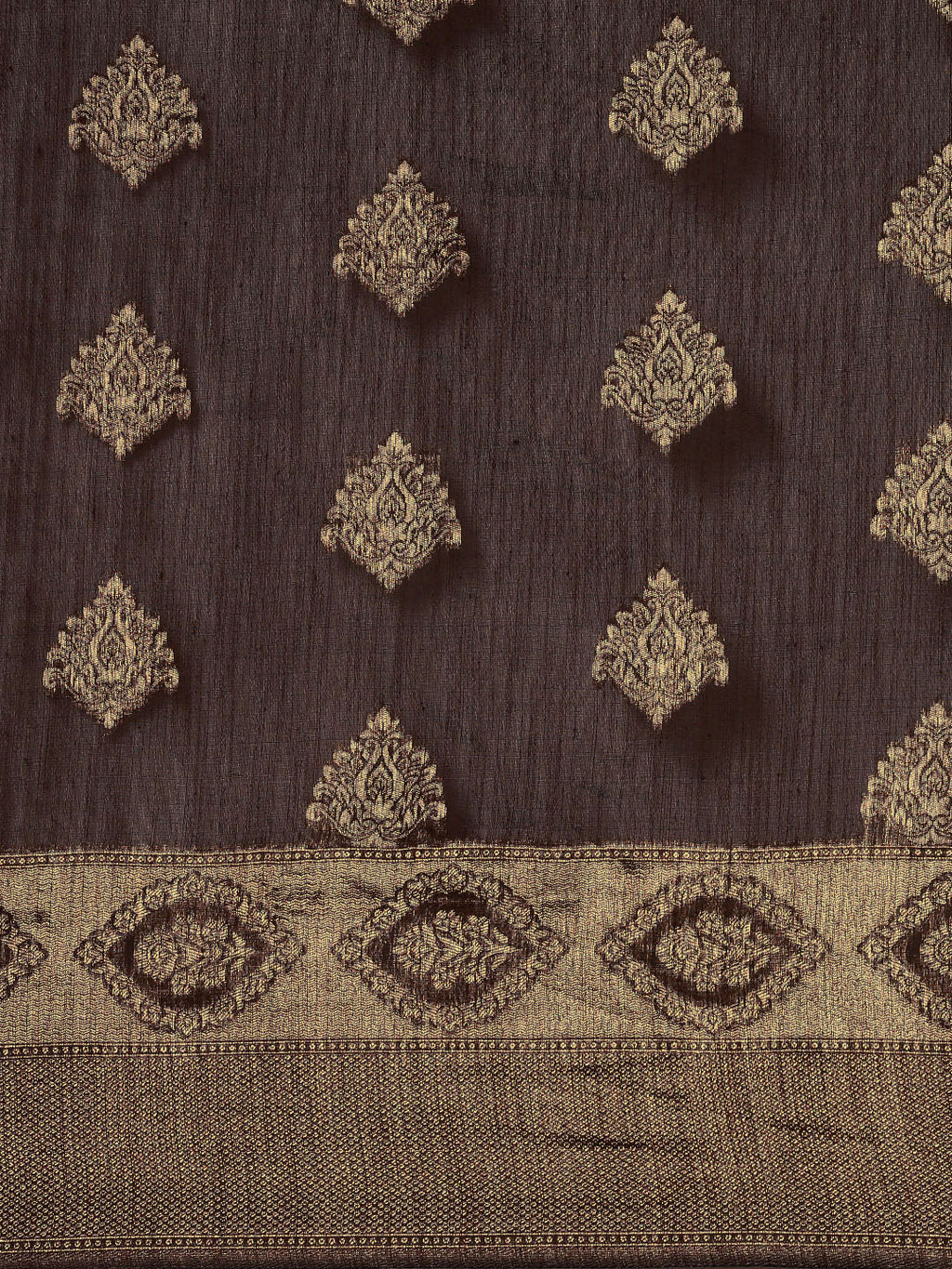 Saree Mall Brown Ethnic Motifs Linen Blend Banarasi Saree | Grocsy