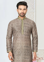 Joban Fashion Men's Grrey Cotton printed Kurta Pyjama set | Grocsy