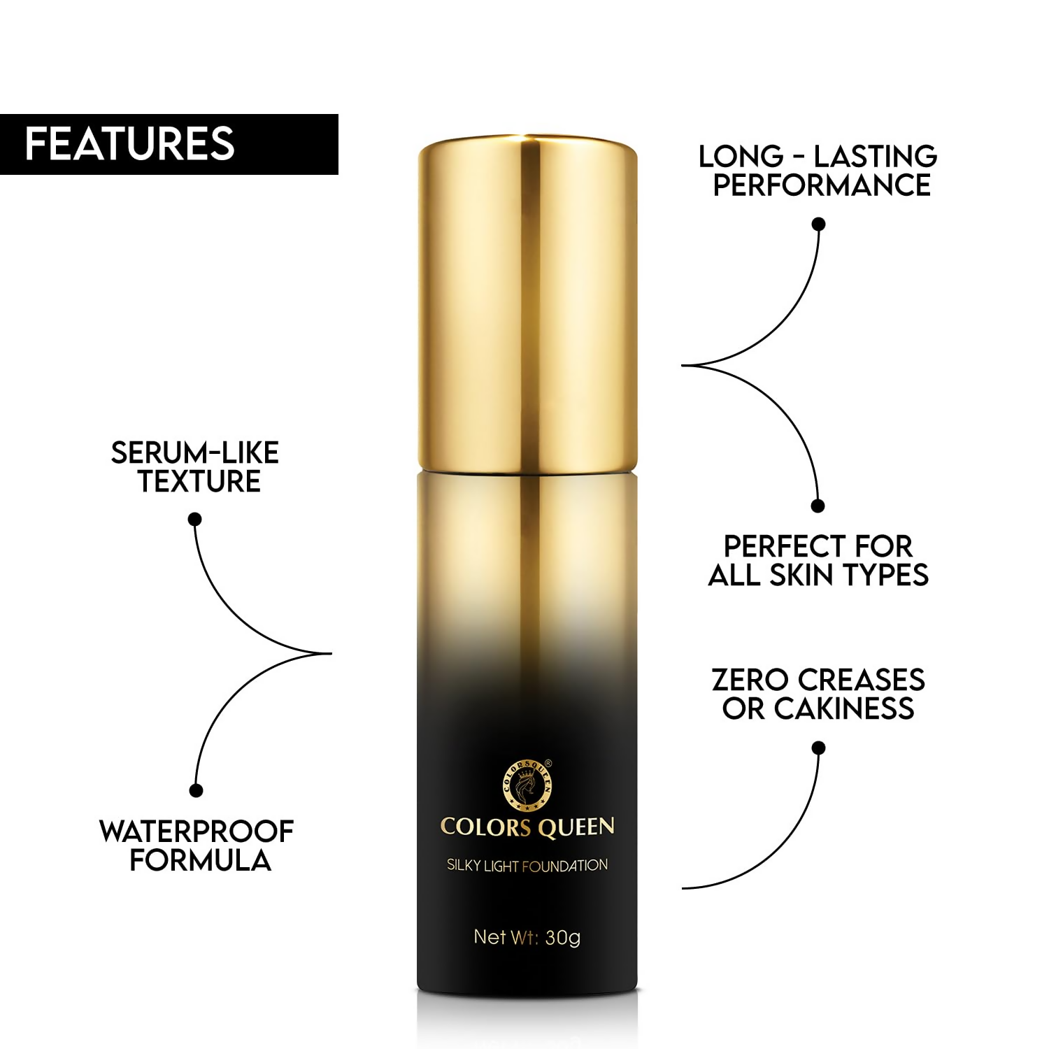Colors Queen Silky Light Foundation - 02 Rose Blush | Grocsy