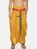 Sethukrishna Men Mustard Yellow Solid Readymade Dhoti Pant | Grocsy