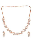 Saraf RS Jewellery Rose Gold-Polished White AD-Studded Jewellery Set | Grocsy