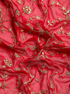 kasee Floral Zari Pure Georgette Saree | Grocsy