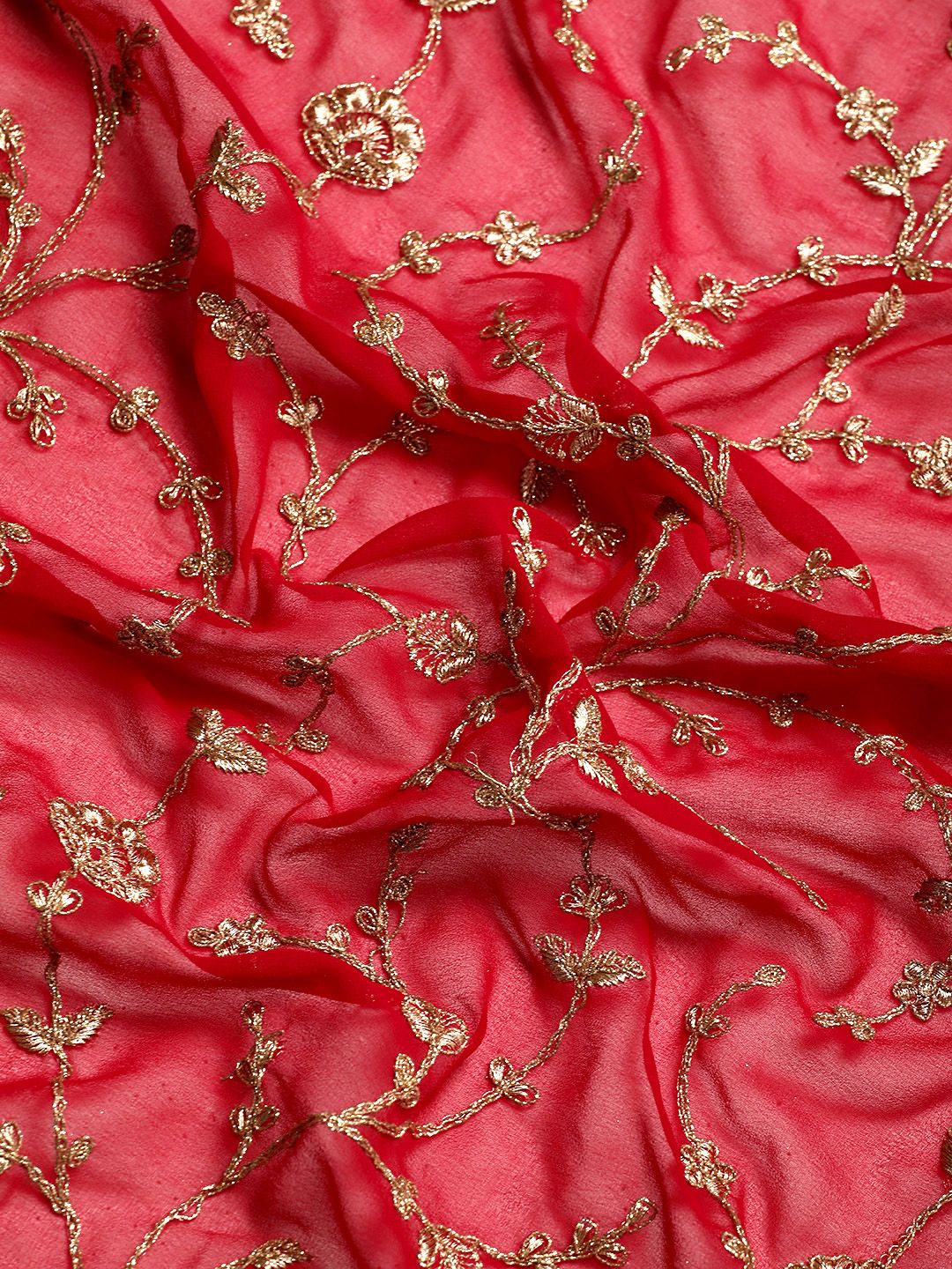kasee Floral Zari Pure Georgette Saree | Grocsy