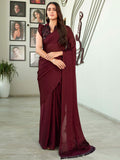 Tikhi Imli Solid Satin Saree | Grocsy