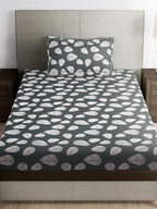 Story@home Green & White Floral Microfiber 180 TC Bedsheet With Pillow Cover | Grocsy