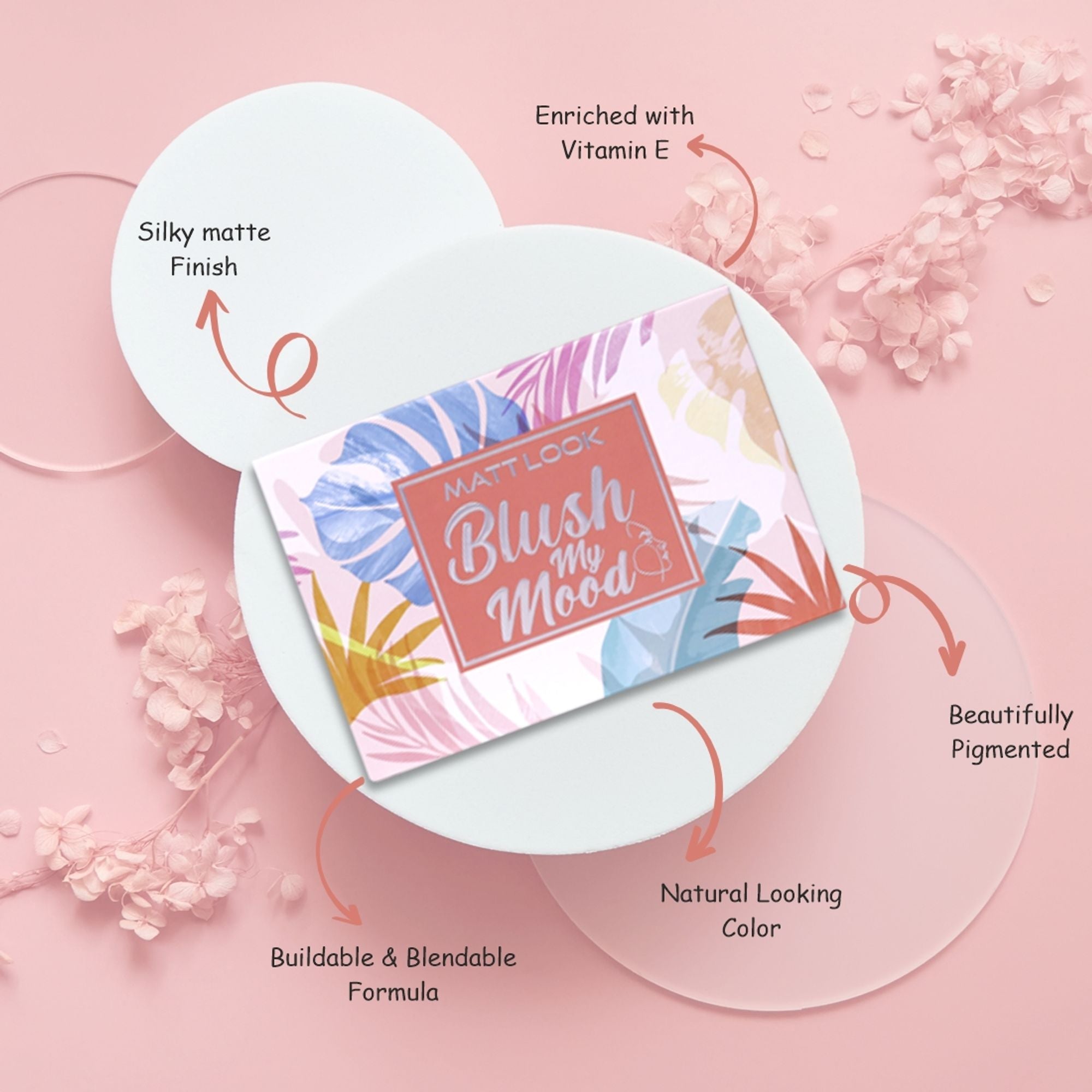 Matt Look Blush My Mood Highly Pigmented Blusher Palette - 02 Beautiful Inside Out | Grocsy
