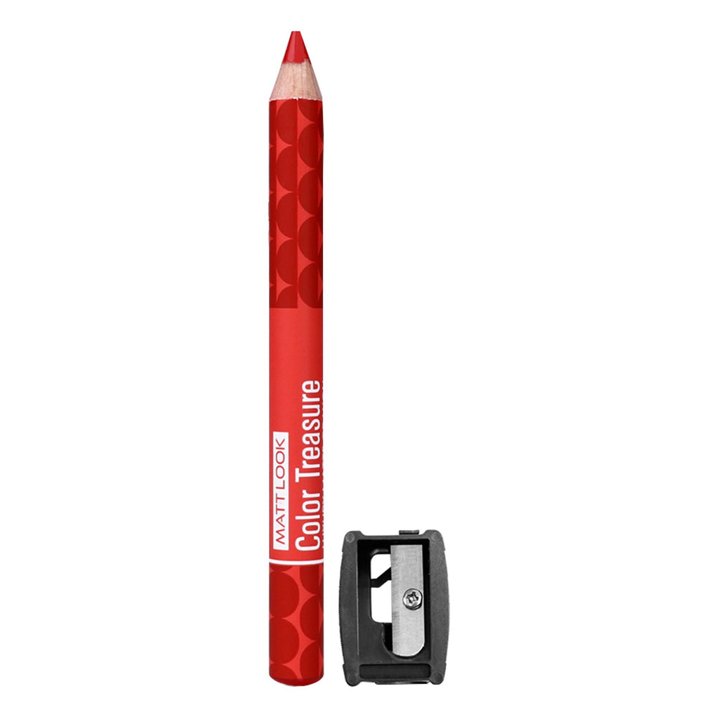 Matt Look Color Treasure Luxury Matte Lip Pencil Crayon - 01 Perfect Red | Grocsy