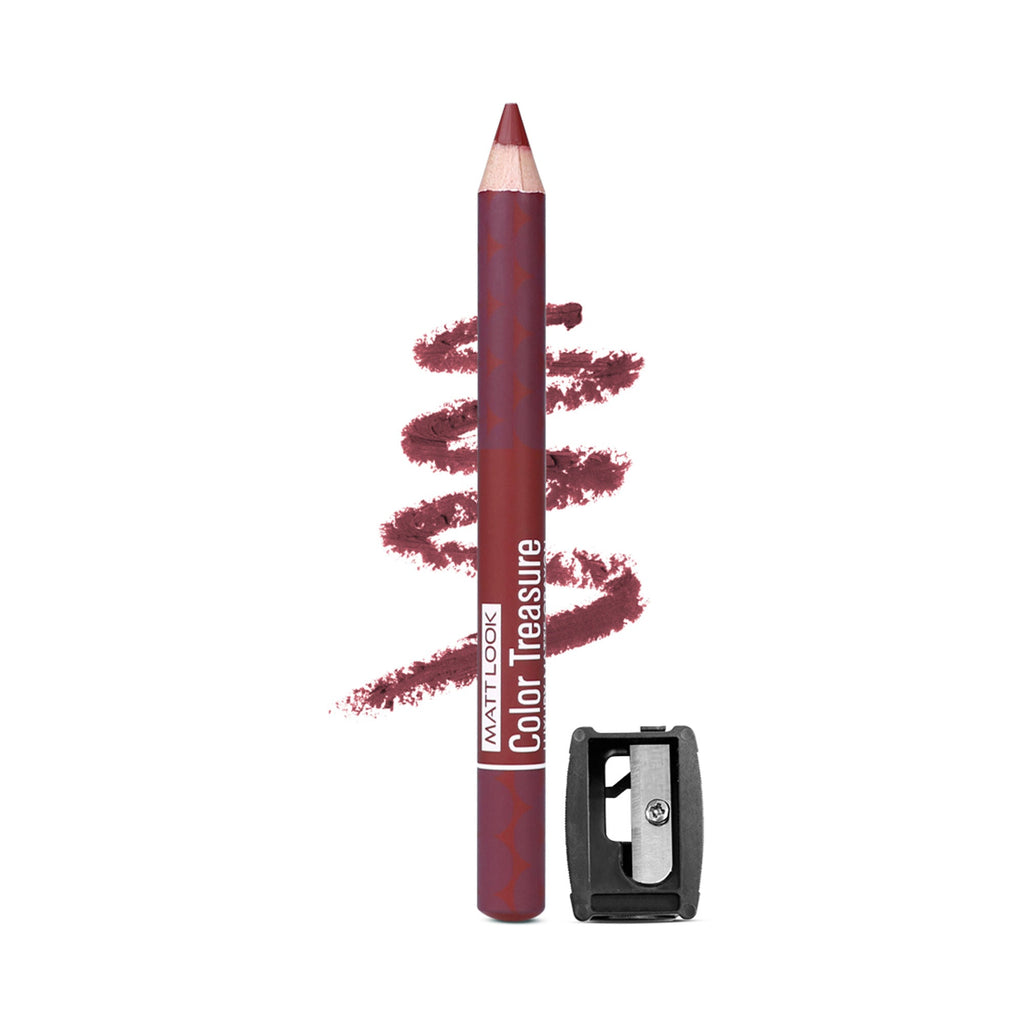 Matt Look Color Treasure Luxury Matte Lip Pencil Crayon - 04 Loveable Wine | Grocsy