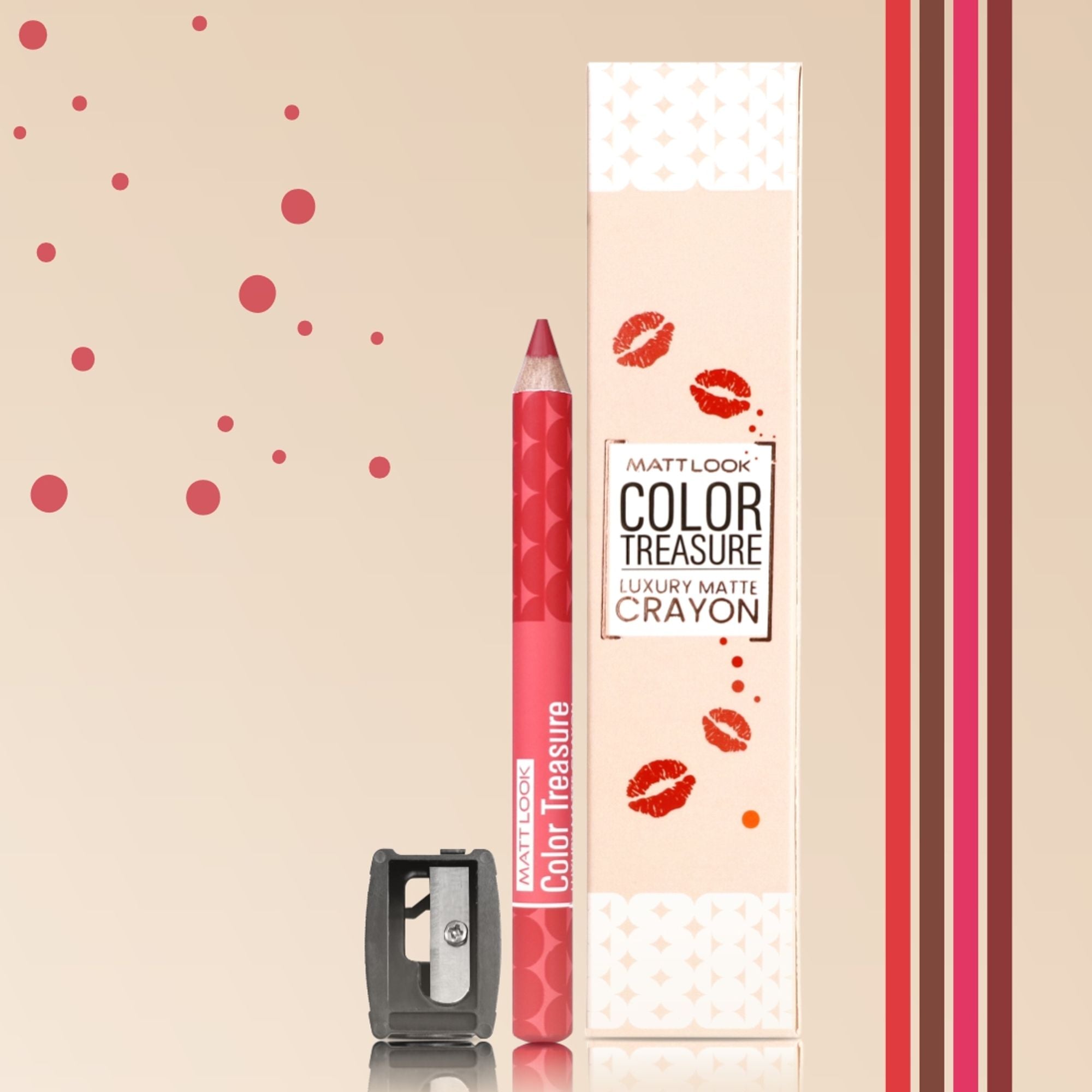 Matt Look Color Treasure Luxury Matte Lip Pencil Crayon - 10 Rose Ritual | Grocsy