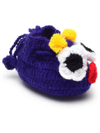 Chutput Kids Woollen Hand Knitted Monster Face Booties - Blue | Grocsy