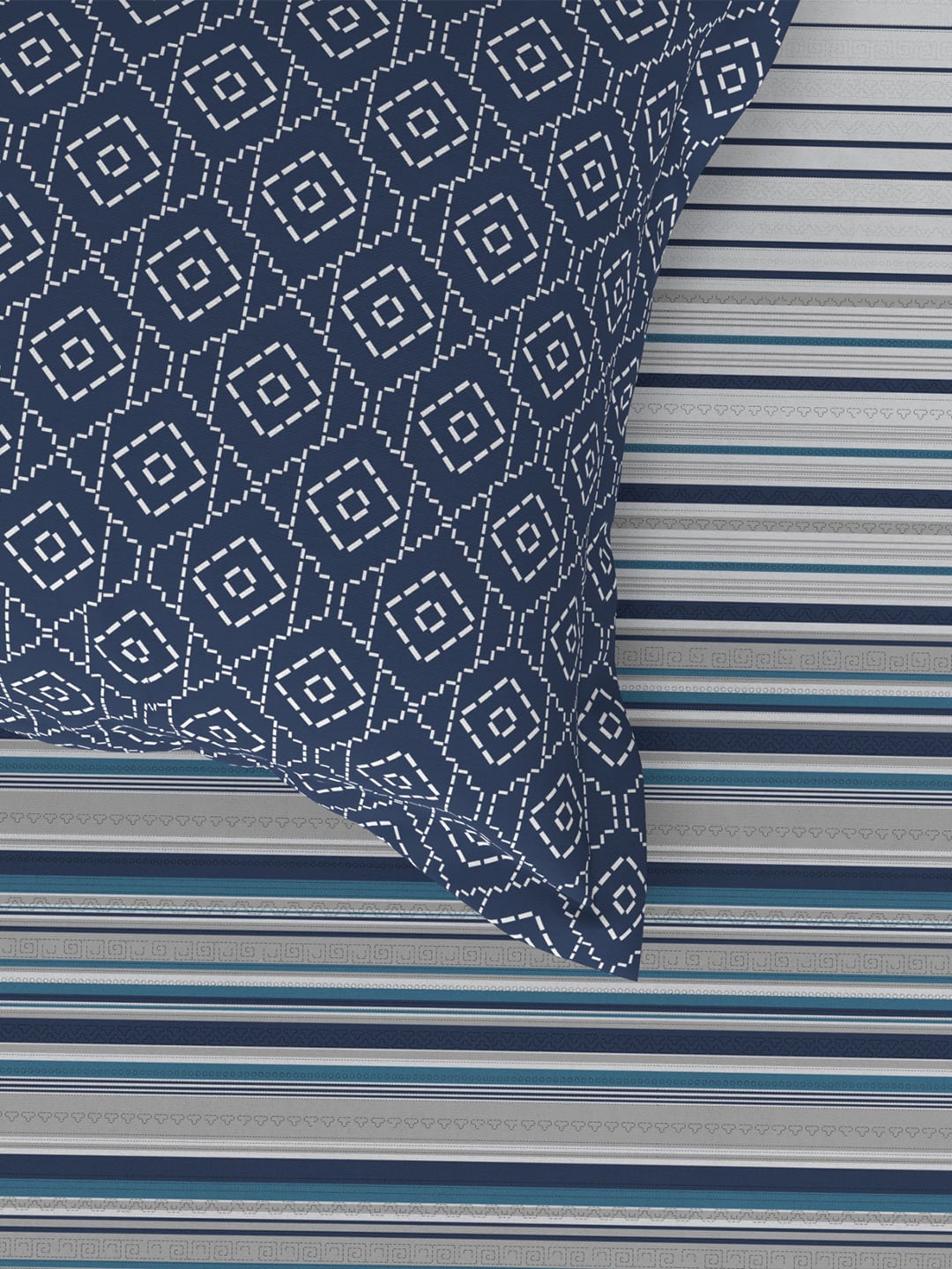 MYTRIDENT Unisex Blue Bedsheets | Grocsy
