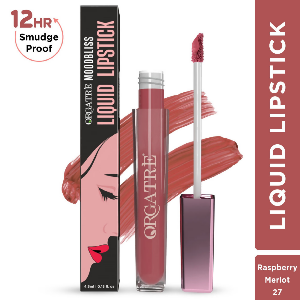 Orgatre Moodbliss Waterproof Glossy Liquid Lipstick - Raspberry Merlot | Grocsy