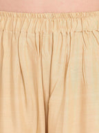 TAG 7 Women Beige Solid Straight Palazzos | Grocsy