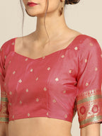 Saree Mall Cream Silk Blend Banarasi Sarees | Grocsy