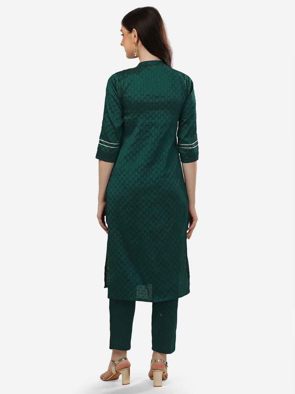 HERE&NOW Women Embroidered Thread Work Kurta with Trousers | Grocsy