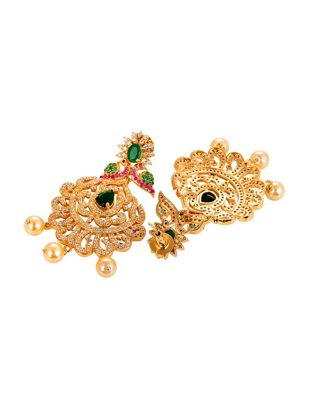 Saraf RS Jewellery Women Gold and Green Gold-Polished Jewellery Set | Grocsy