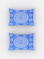 Urban Magic Blue Ethnic Motifs Printed Cotton 104 TC Queen Bedsheet With 2 Pillow Covers | Grocsy