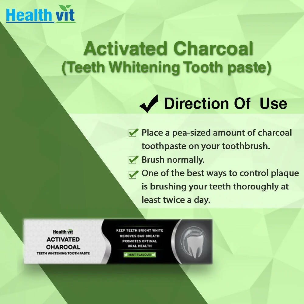 Healthvit Activated Charcoal Toothpaste | Grocsy