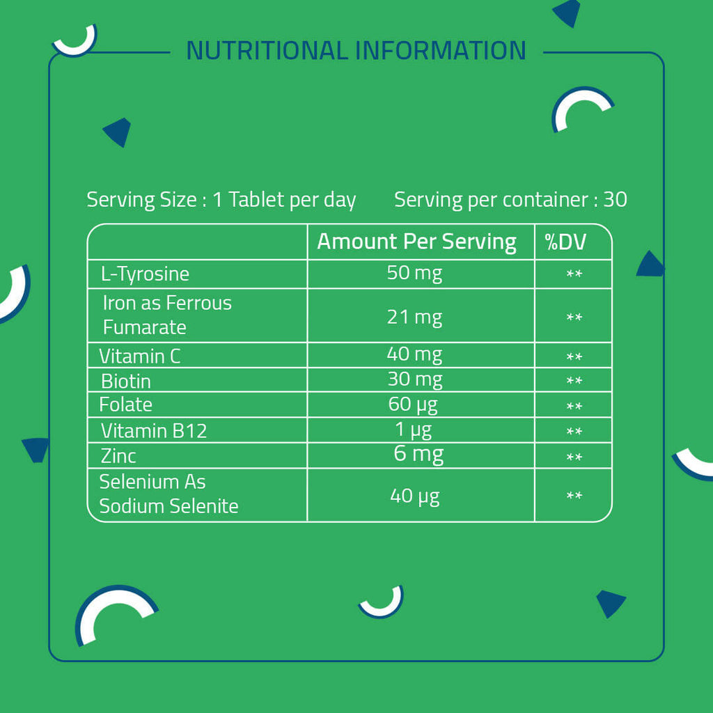 Laurik L-Tyrosine Support Cognitive Health Tablets | Grocsy