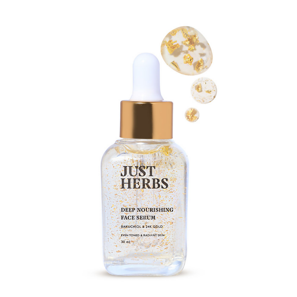 Just Herbs 24K Gold & Bakuchiol Deep Nourishing Face Serum | Grocsy