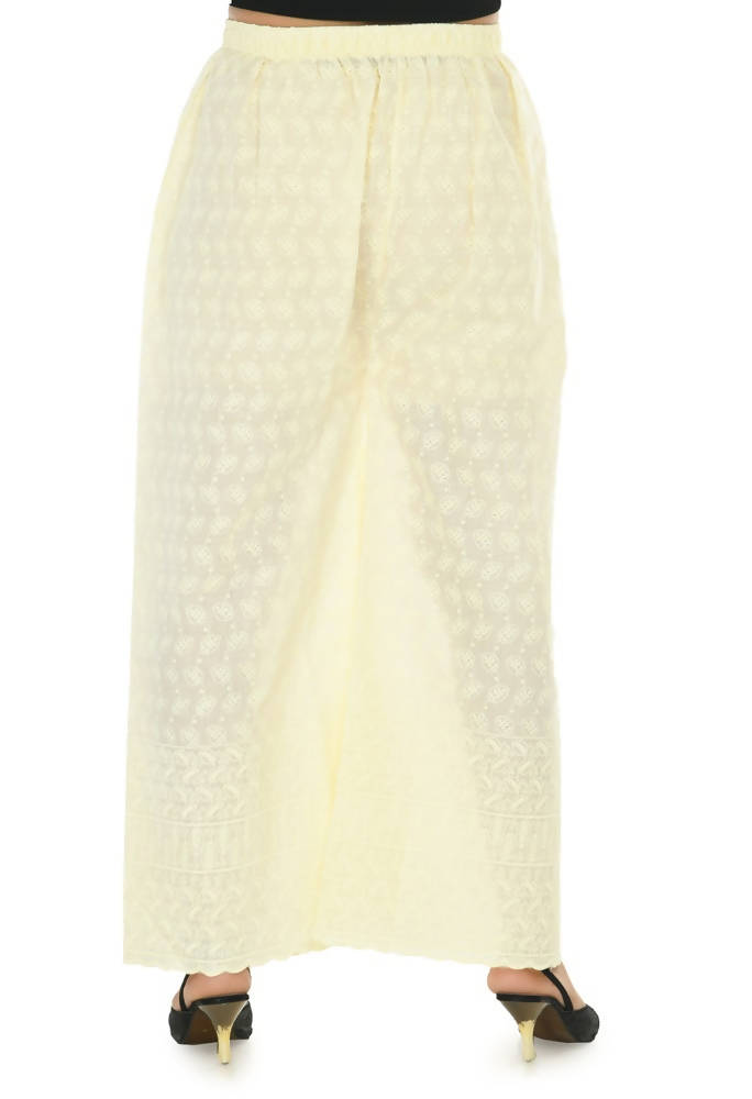 Mominos Fashion Moeza Cotton Off White Chikan Work Palazzo | Grocsy
